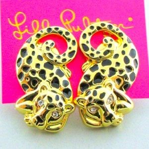 🦁🐅 Lilly Pultizer Leopard/Cheetah Stud Earrings